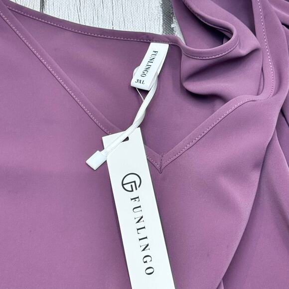 NWT Funlingo Mauve Long Sleeve Blouse Size 3X - Picture 4 of 4
